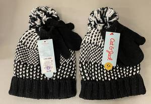 2 Sets of Toddler Winter Hat and Mitten Sets Size 12-24 Month