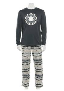 Mens Holiday Fleece Winter Pajama Set Size L