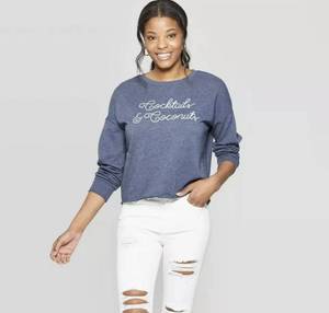 Lot of 2 Cocktails And Coconuts Cropped Long Sleeved Top Shirt M.