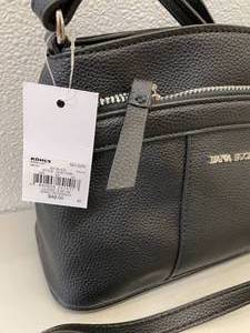 Dana Buchman Black Dome Crossbody Purse Zip Closure
