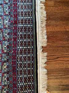 74x106 Dining Room Oriental Rug - blues and greens