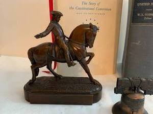 Paul Revere Figure, Liberty Bell and 2 Books