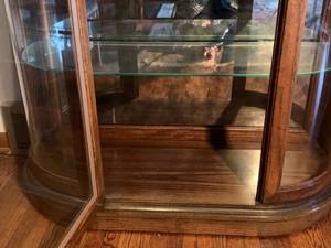 Console height curio cabinet