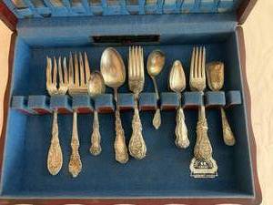 Silverplated Flatware and case