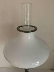 Tall Brass Lamp with Lantern Shade