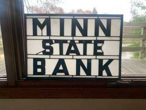 Unique Leaded Glass Bank Sign
