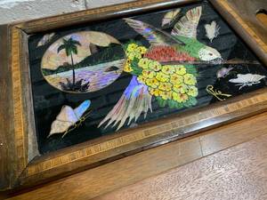 Reverse Painted Tray, Wood Accessory Tray