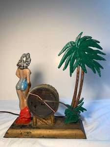 Hawaiian Girl Cast Iron Clock