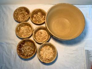 Spongeware Mixing Bowl and Soup Bowls
