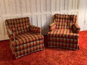 4 Piece Plaid MCM Furniture