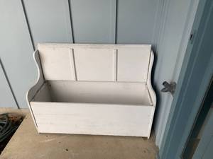 White Bench with Storage