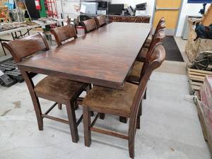 lot 301 image: High Top Dining Room Table and Chairs 