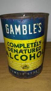 lot 14 image: Gambles Denatured Alcohol Quart -empty.
