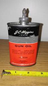 lot 33 image: Shay. C. Higgins gun oil, 3 ounce can.