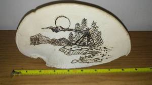 lot 39 image: Native American artwork on mushroom.