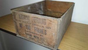 lot 87 image: Argood good brand vintage wood prune box.