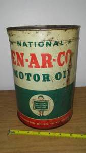 lot 107 image: EN-AR-CO Motor oil can, 5 quart.