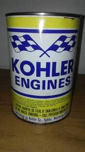 lot 109 image: Kohler motor oil quart can- empty.