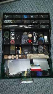 lot 172 image: Hubcaps, springs, cranks, plus toolbox.
