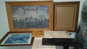 lot 257 image: Frames, Artwork and Woodworking Material.