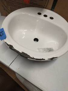 BOOTZ INDUSTRIES Laurel Round Drop-In Bathroom Sink in White
