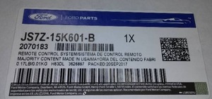 lot 418 image: Remote Start System, Key Fob - Ford (JS7Z15K601B)