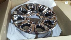lot 97 image: 8 Lug Chrome Rim - New in Box