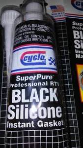 lot 108 image: Cyclo Black Silicone, Instant Gasket Maker (3 tubes)