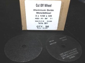 lot 112 image: Metal Cut Off Wheel. 3 in. x 38. Qty 50
