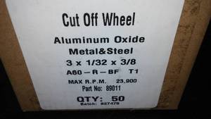 lot 130 image: Metal Cut Off Wheel. 3 in. X 38  Qty 50