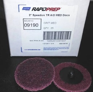 lot 133A image: Norton Rapid Prep 2 in. TR Sanding Disc. Qty 25