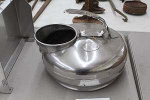 lot 422 image: Vintage Bobson Bros The Surge Milker Stainless Steel Milk Can
