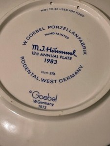 lot 47 image: MJ Hummel 1983 Plate