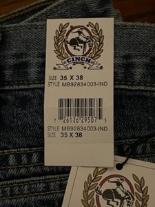 lot 87 image: Cinch White Label Low Rise Fit Jeans 35x38