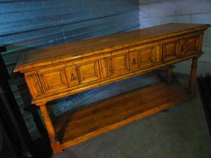 SOLID WOOD, CARVED, SOFA TABLE