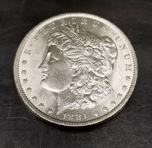 lot 13 image: 1881-O MORGAN SILVER DOLLAR BU