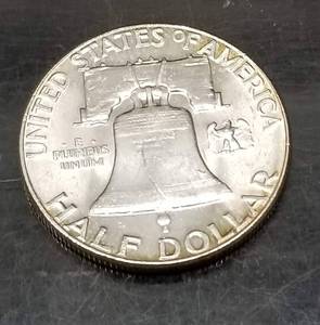 lot 36 image: 1960 FRANKLIN HALF DOLLAR BU-UNC