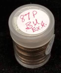 lot 38 image: UNC ROLL OF (20) 1987-P KENNEDY HALF DOLLARS