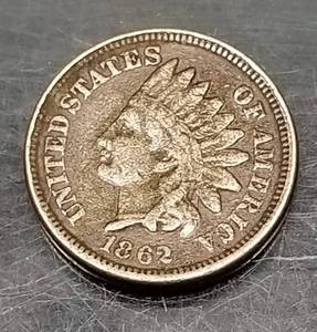 lot 44 image: 1862 INDIAN HEAD CENT COPPER NICKEL VARIETY