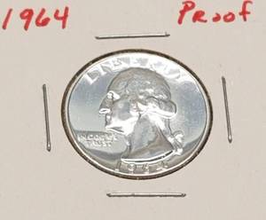 lot 48 image: 1964 PROOF WASHINGTON QUARTER