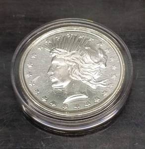 lot 54 image: 1 TROY OZ .999 FINE SILVER PEACE DOLLAR DESIGN IN AIRTITE