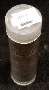 lot 71 image: ROLL OF 50 MIXED DATE WHEAT CENTS FROM THE 1930S