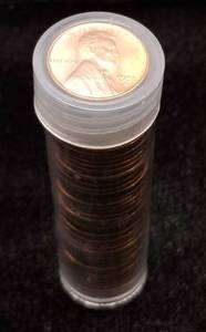 lot 75 image: BU ROLL OF 1955-D WHEAT CENTS 50 COINS