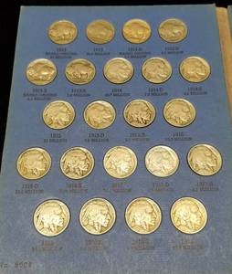 lot 07-A image: COMPLETE SET OF US BUFFALO NICKELS 1913-1938