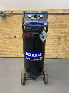 lot 25 image: KOBALT Quiet Tech 26-Gallon Single Stage Portable Corded Electric Vertical Air Compressor (bad regulator)