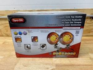 lot 50 image: DYNA-GLO Double Burner 30,000 BTU Radiant Tank Top Propane Portable Heater