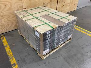 lot 1 image: UNITED WEAVERS Lot of 45 Cases of- Bryant Collection Vinyl Flooring (pad attached) in Chestnut (1,506.15 Total Sq. Ft.)