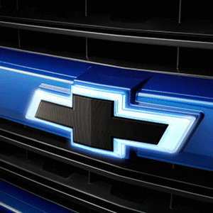 lot 340 image: NOS - Genuine GM Illuminated Chevrolet Bowtie Emblem Kit - Black - Fits 2016 to 2019 Chevrolet Silverado 1500 Trucks - Part No. 84129741