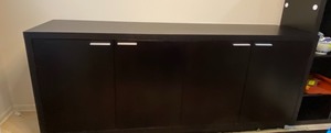 lot 113 image: Beautiful Sleek Black Console Storage Cabinet