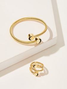 Spiral Bangle & Ring Set 2pcs
